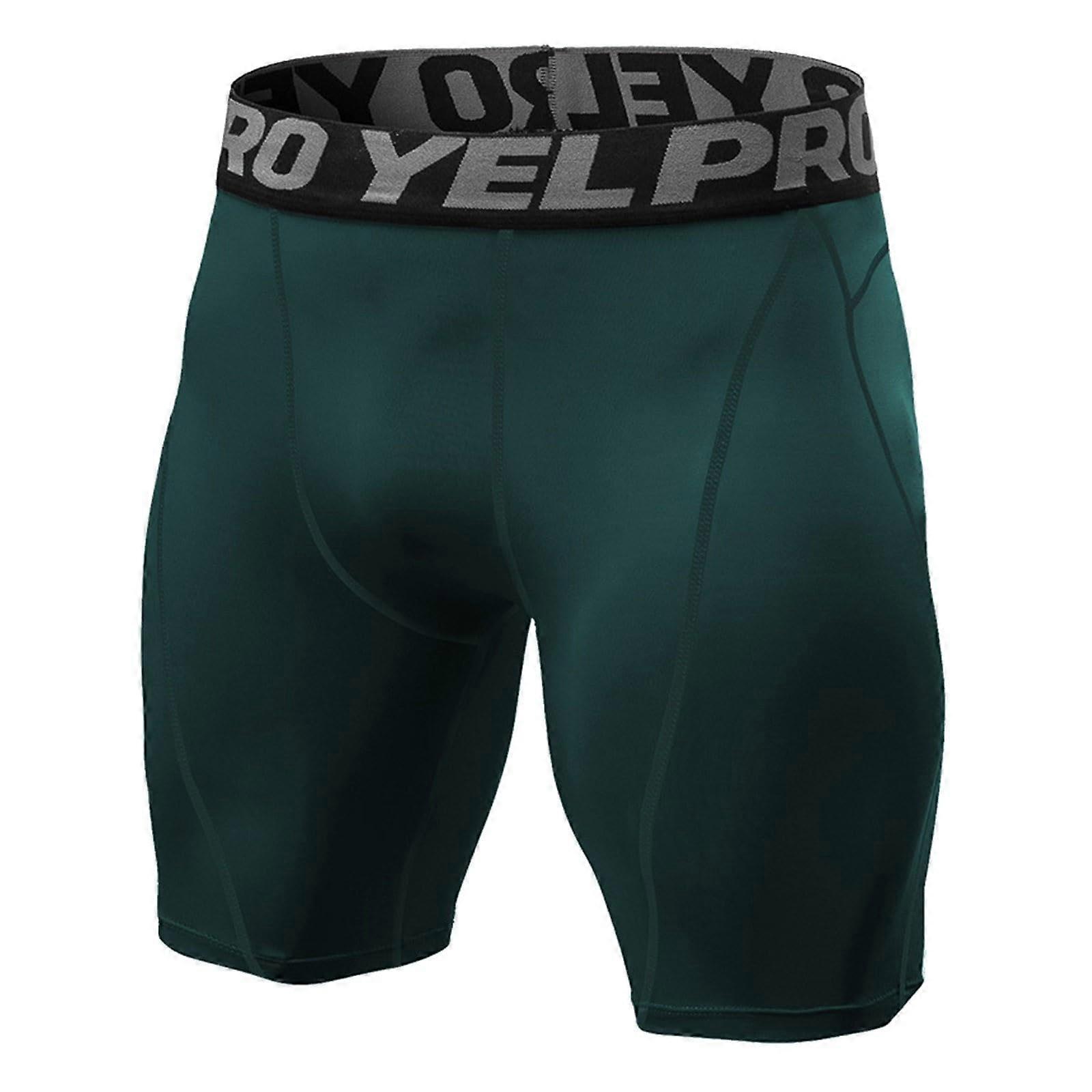 Men's Compression Shorts, QuickDrying Breathable Summer Shorts, Green, XL