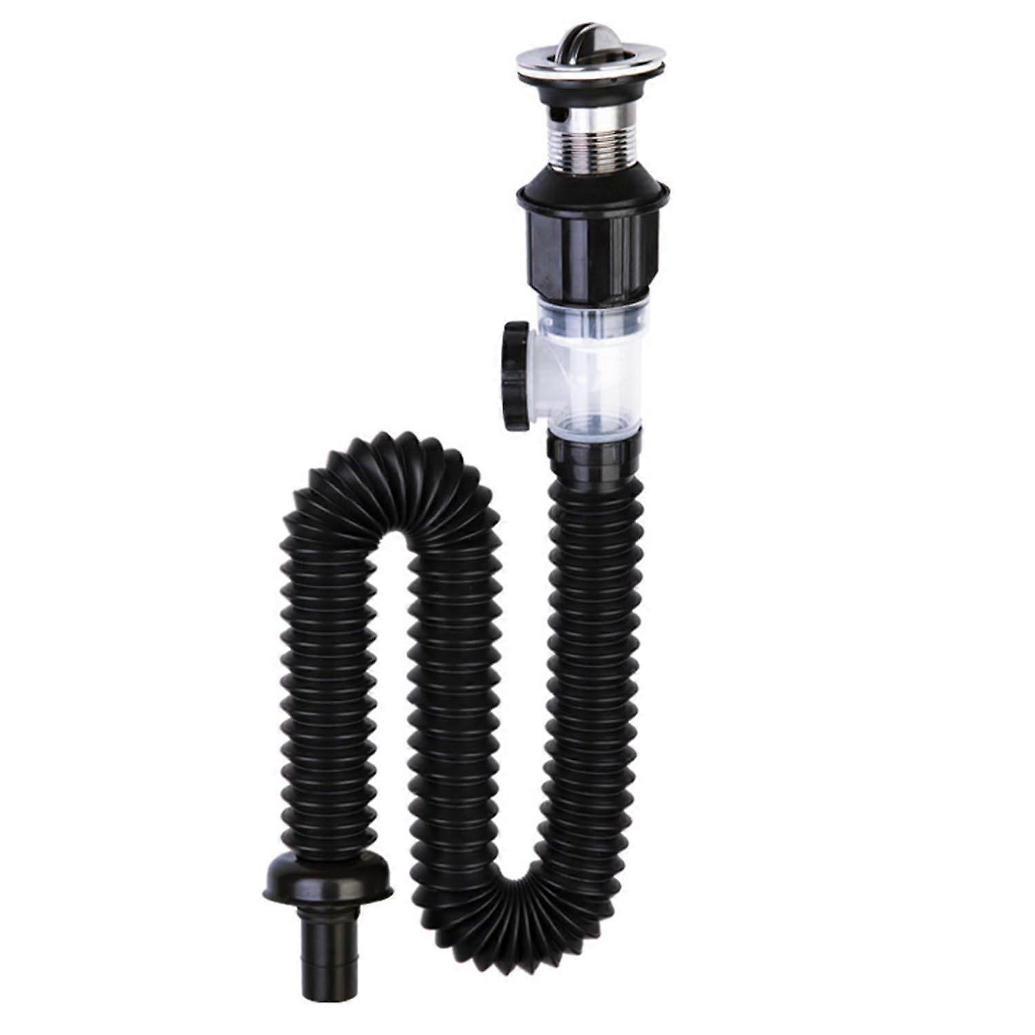 Sink Drain Set, Bathroom Sink Drain Kit, Siphon with Drain Fitting, Siphon/Odor Trap for Sink