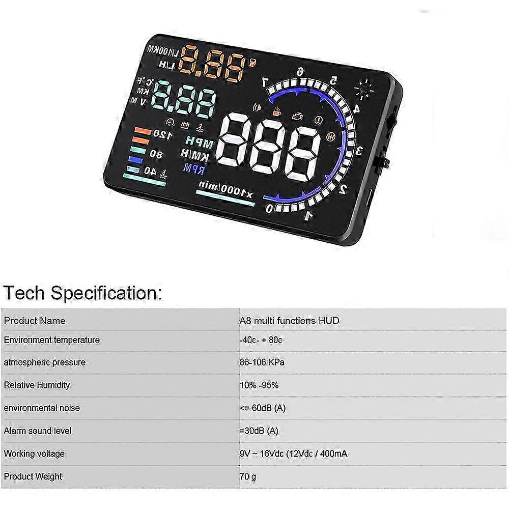 2025 OBD2 HUD Auto Auto Head Up Display 5.5\