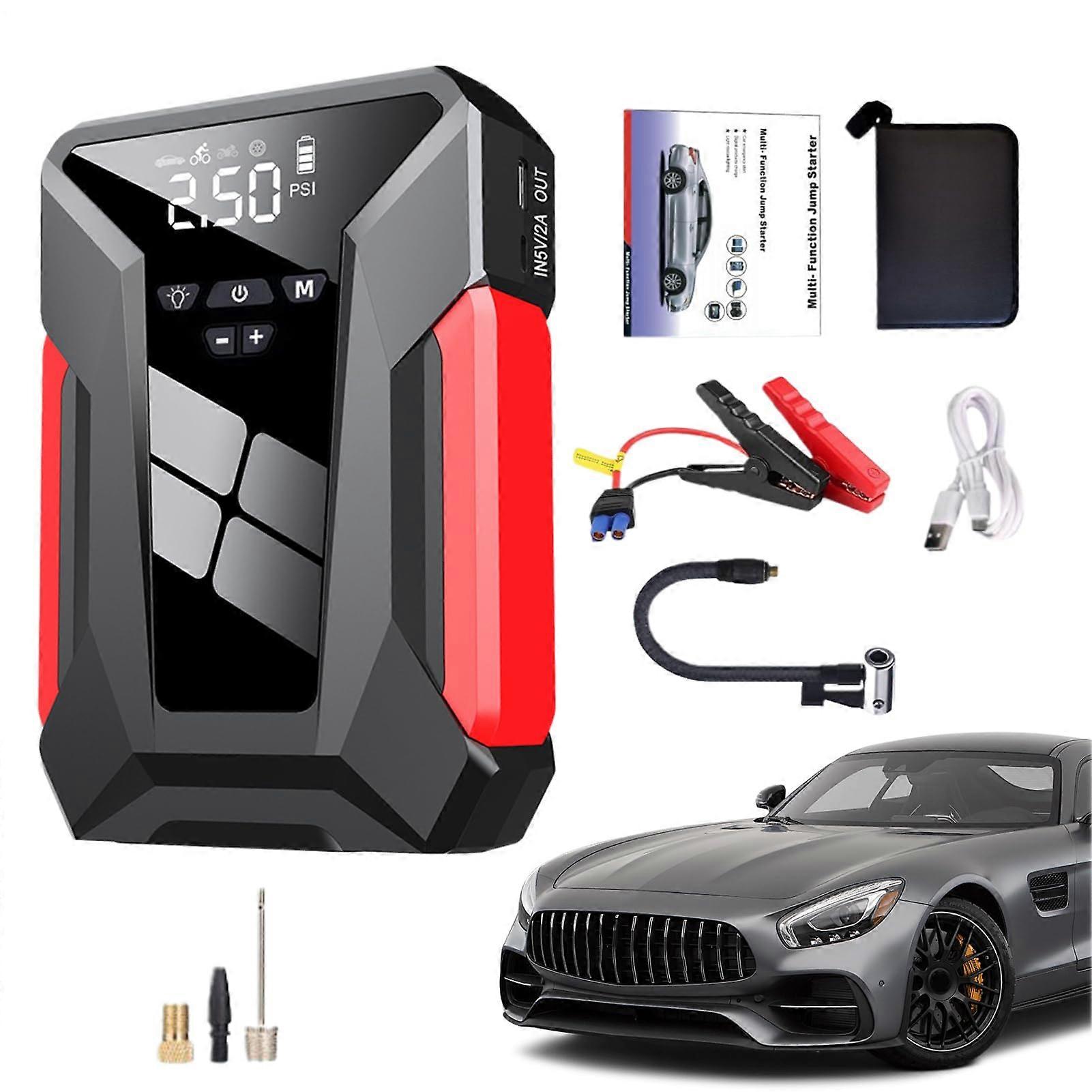 Car Jump Starter With Power Bank Portable Long-Lasting Multifunction Jump Start Kit For Family Road Trips