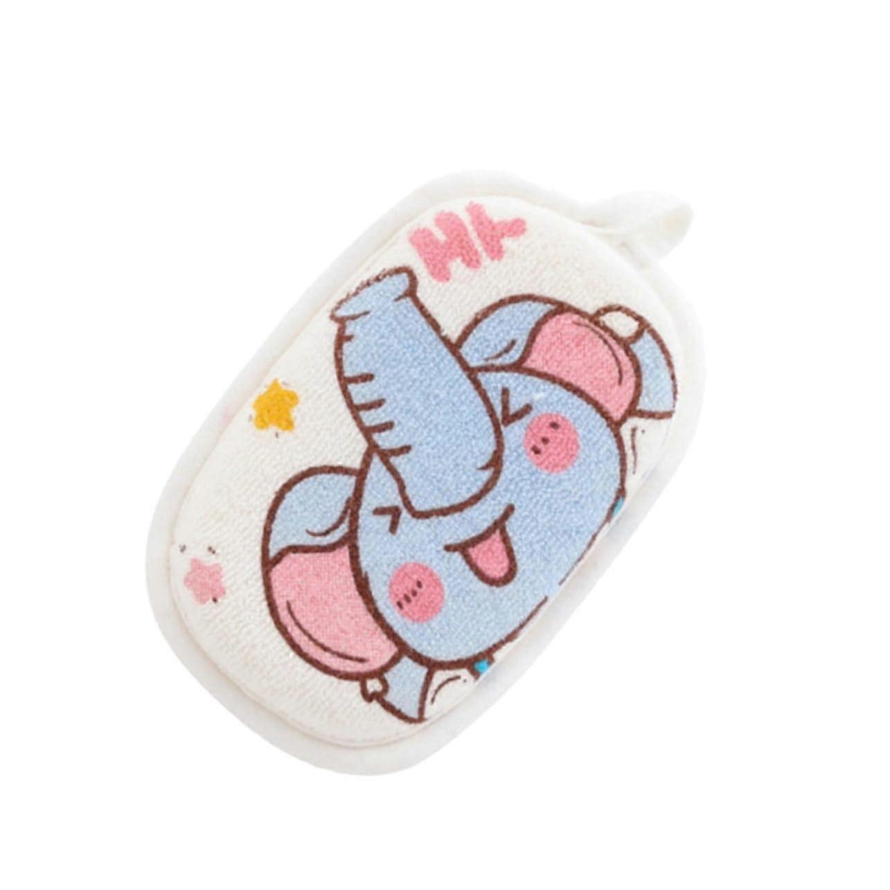 Bath Sponge and Towel for Newborns and Soft Blend Gentle Exfoliating Shower Scrubber with Hanging Rope Suitable for Tender Skin and Easy Drying