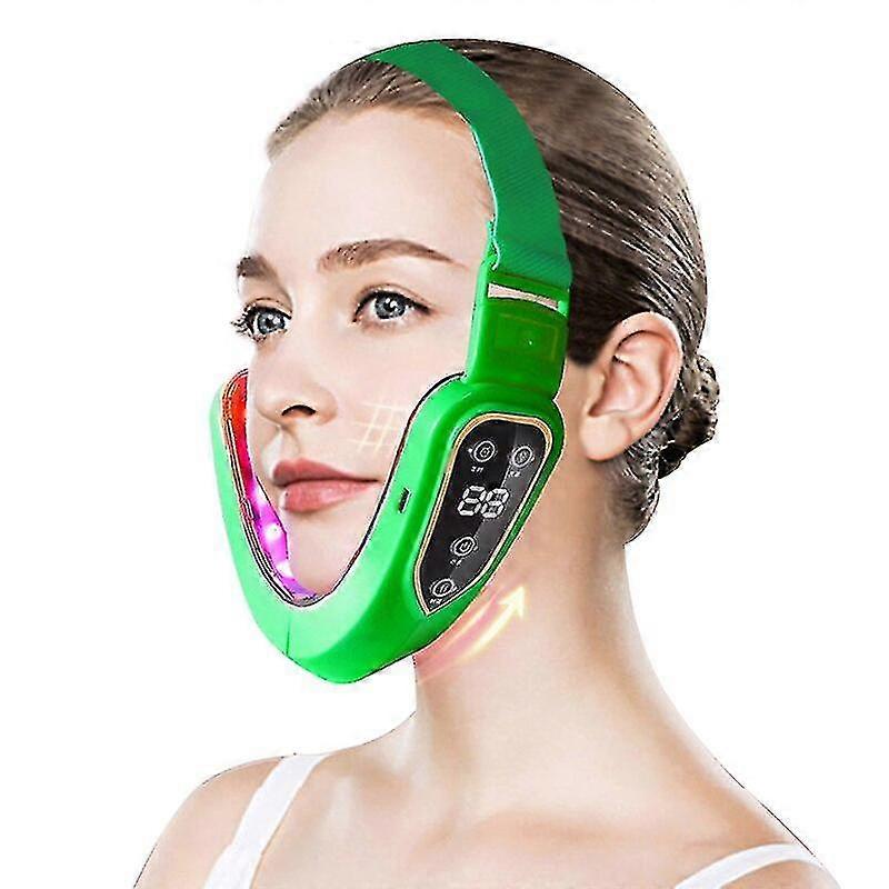 New EMS Facial Massager V-Line Up Lift Belt Lifting Machine LED Photon Therapy Vibration Massage Double Chin Reducer