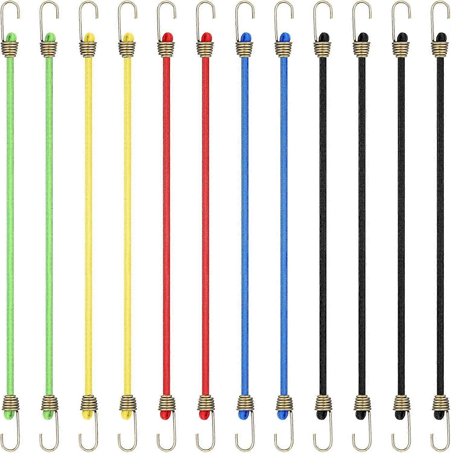 12 pcs petits cordons élastiques, 10 pouces mini cordon élastique avec crochets, robuste