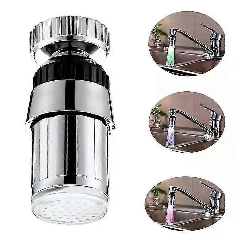 Enhanced Glow Nozzle Shower Head with LED Light & Filter - Colorful Changing Water Tap for Bathroom Kitchen Use