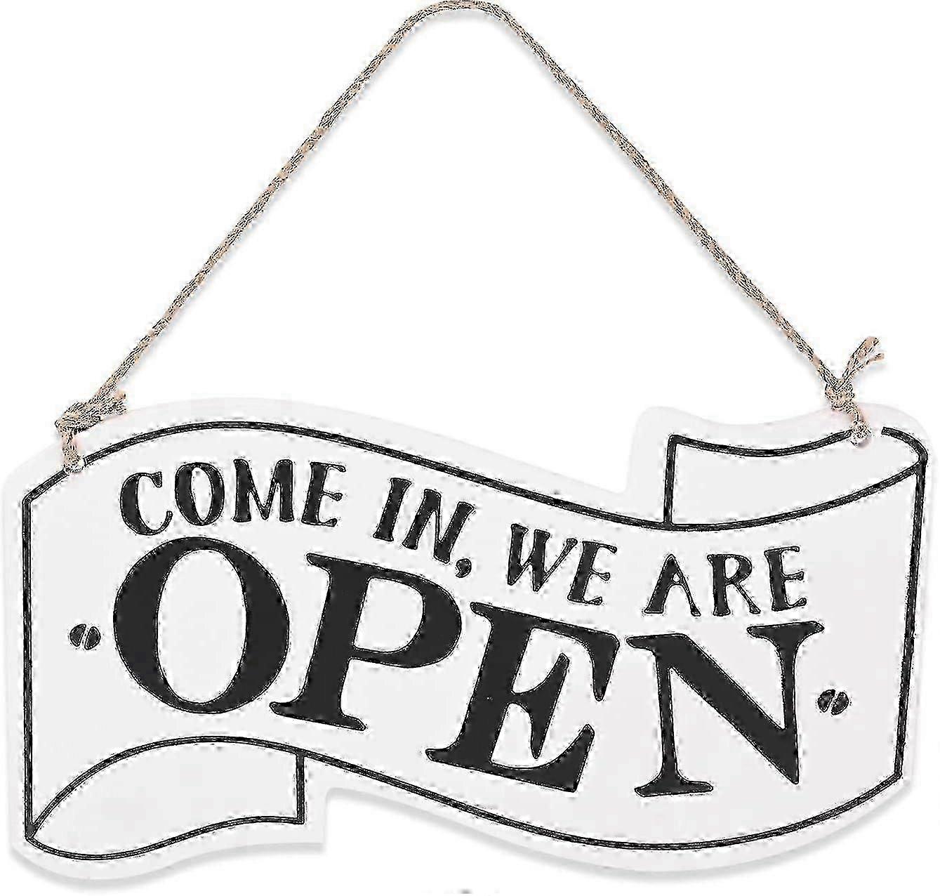 Open Closed Sign For 14x25cm Double Sided - Come In We Are Open Again White