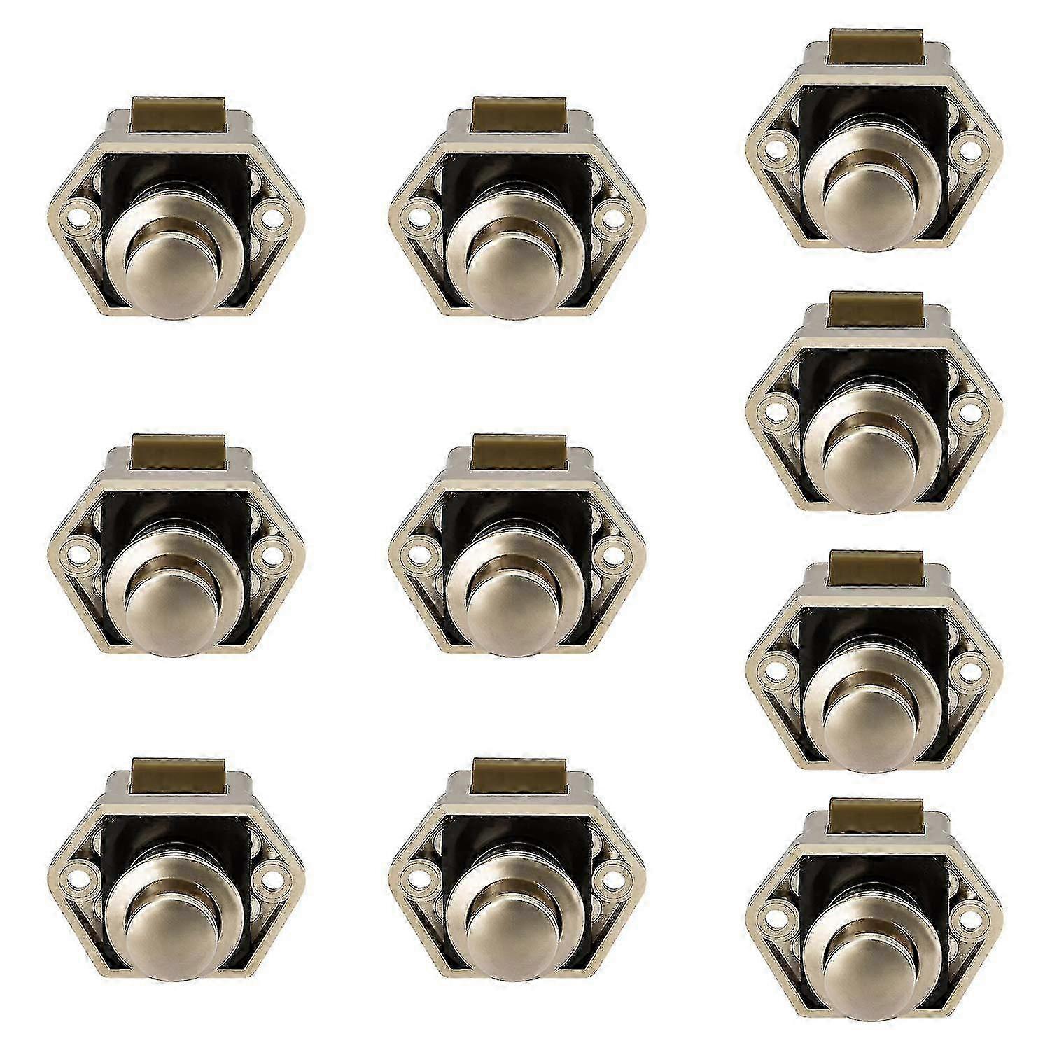 10pcs Mini Push Button Drawer Cupboard Door Catch Lock Caravan Moto...
