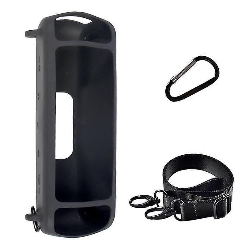 Silicone Case for Motion+ Bluetooth Speaker Waterproof Rubber Travel Carry Pouch with Carabiner(Bla