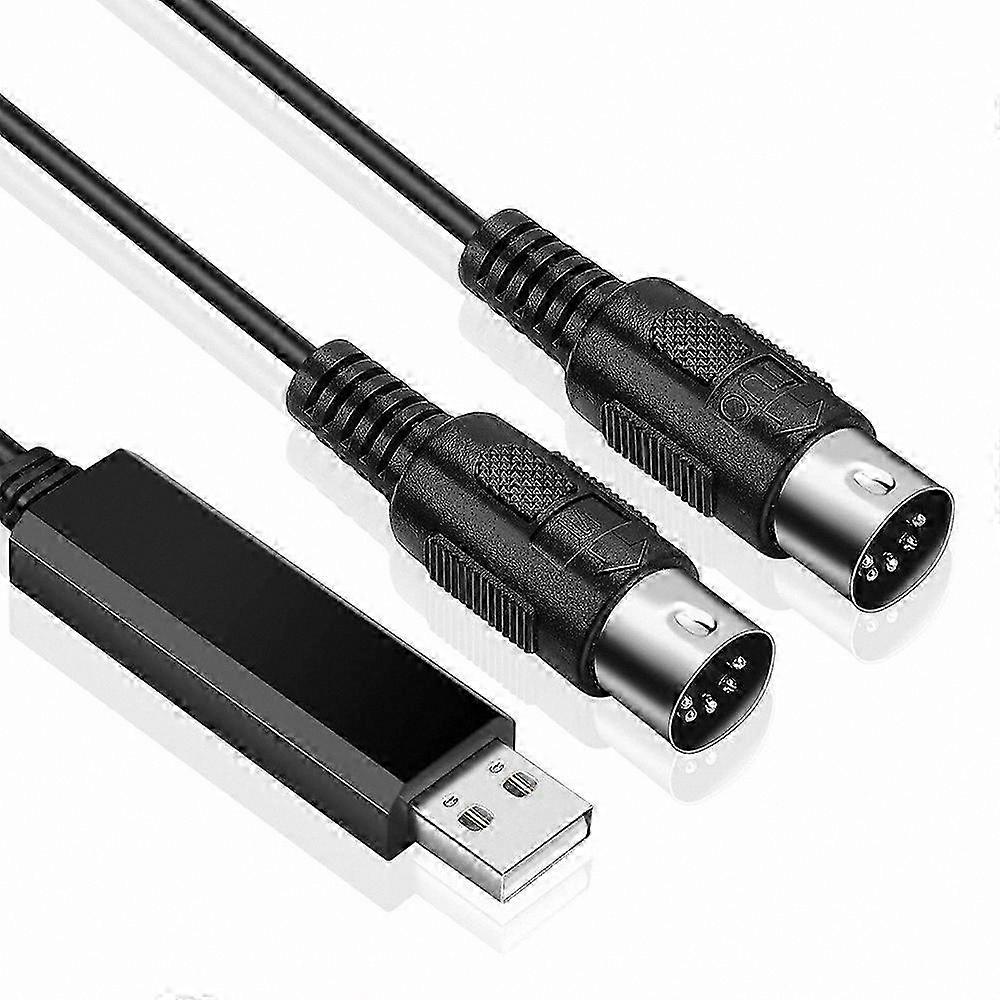 MIDI to USB Cable Adapter for Piano Keyboard Connection with PC Laptop Support