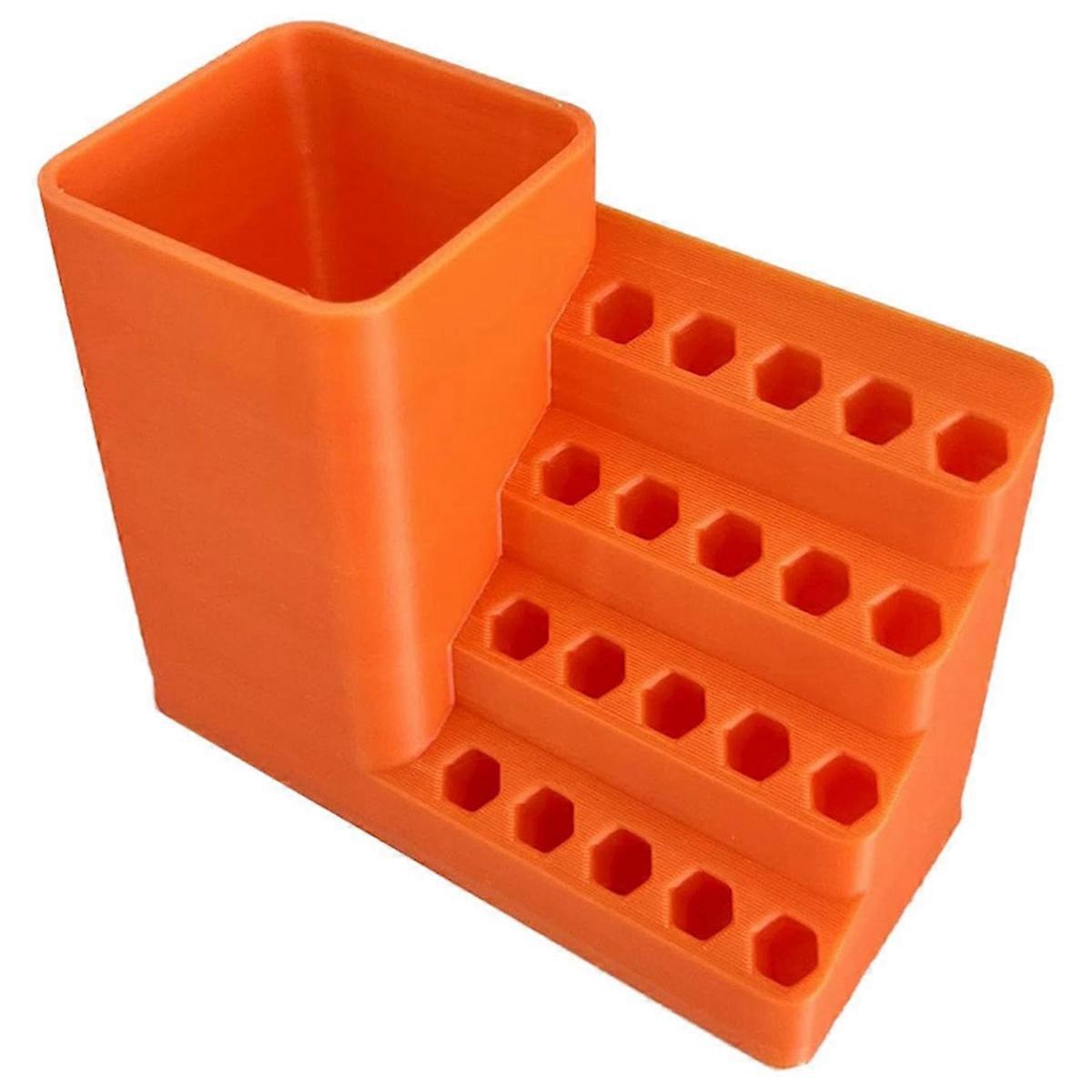 Screwdriver Bits Holder Storage Tool Box, Drill Bits Screw Bit Holders Storage Box, Toolbox with Power Drill Holder,C