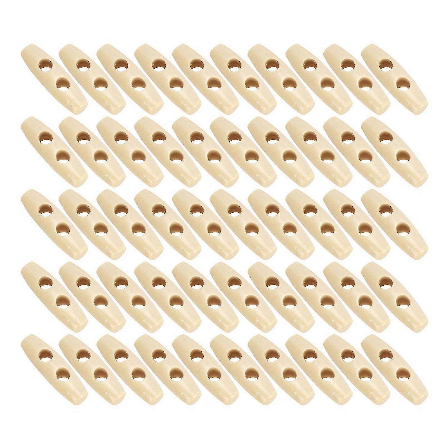 2025 Latest Model 50Pcs Buttons OliveShaped CreamColored Wooden Buttons Cloth