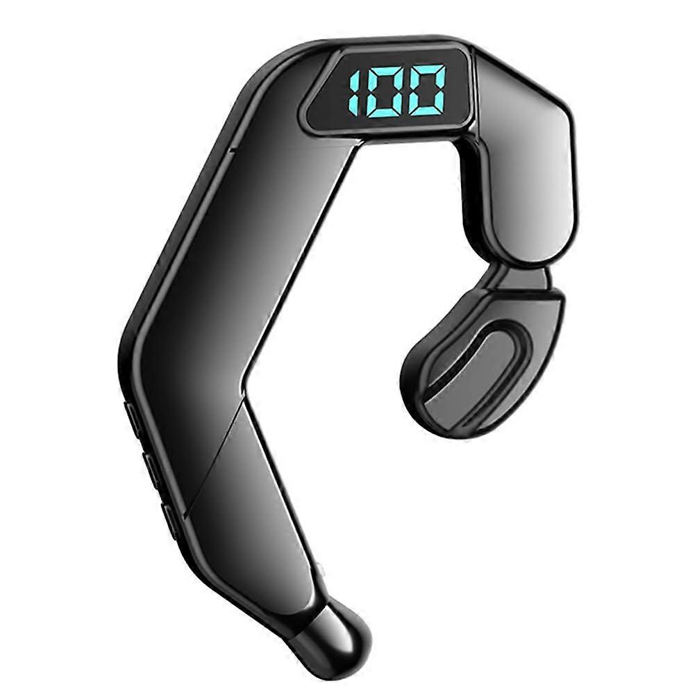 V19 Bluetooth Headset Bone Conduction Digital Display Open Type Single Unit For Business And Sports