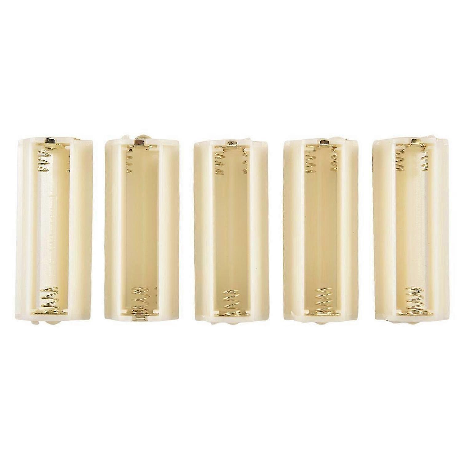 Flashlight Cylindrical 3 x AAA Battery Plastic Holder Box 5Pcs