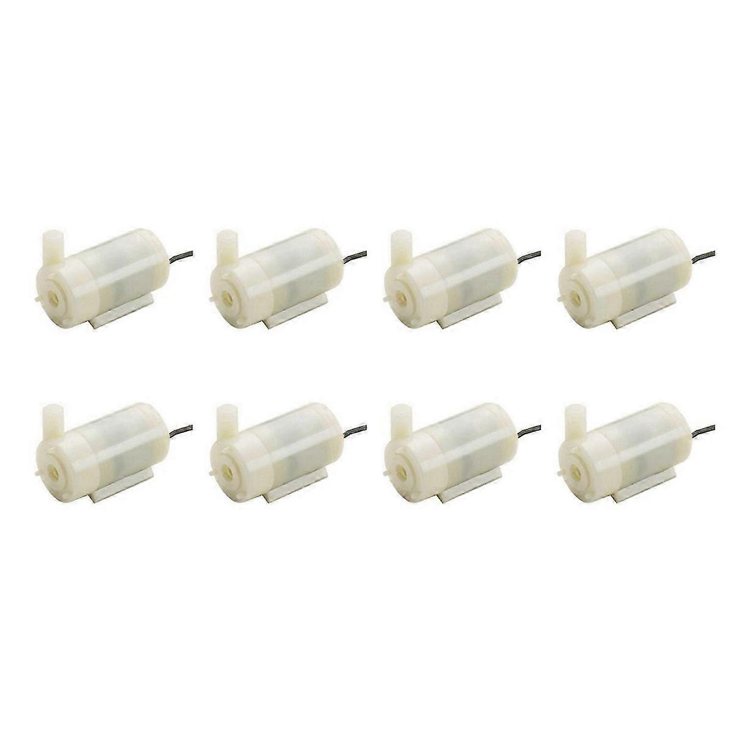8pcs White Silent Mini Submersible Pump for DC3V 5V Horizontal