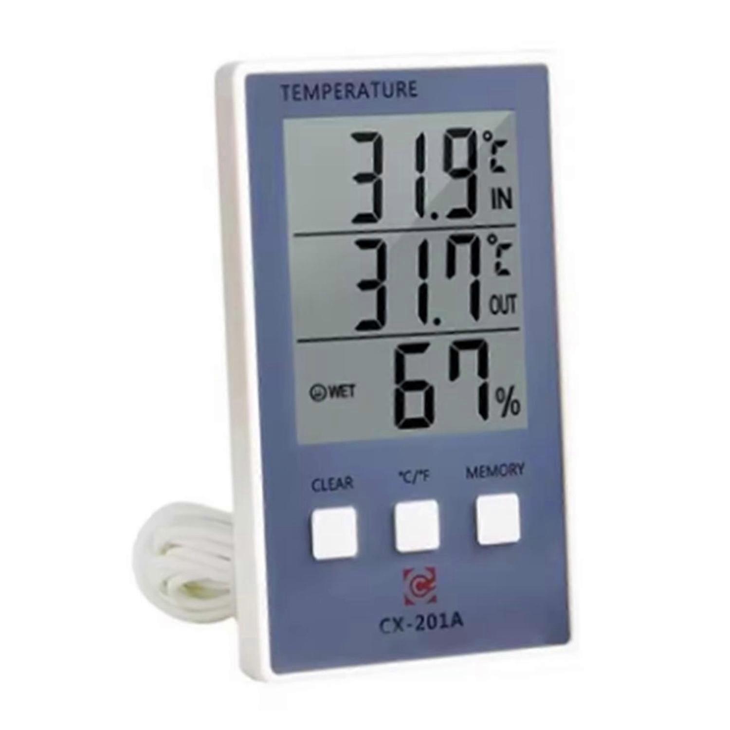 Digital Thermometer Hygrometer Indoor Outdoor Temperature Humidity Meter C/F LCD Display Sensor Prob