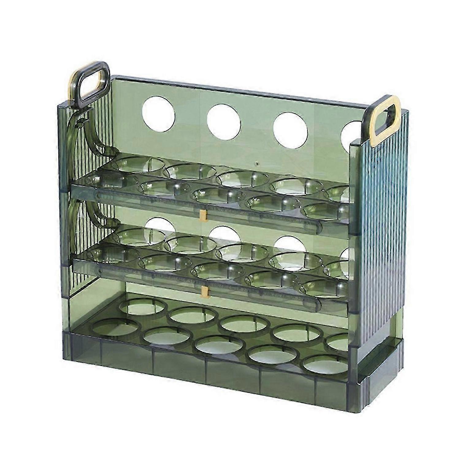 30 Grids Egg Storage Box Egg Case Holder Large Capacity Egg Tray Organizer with Handle Egg Container for Refrigerator