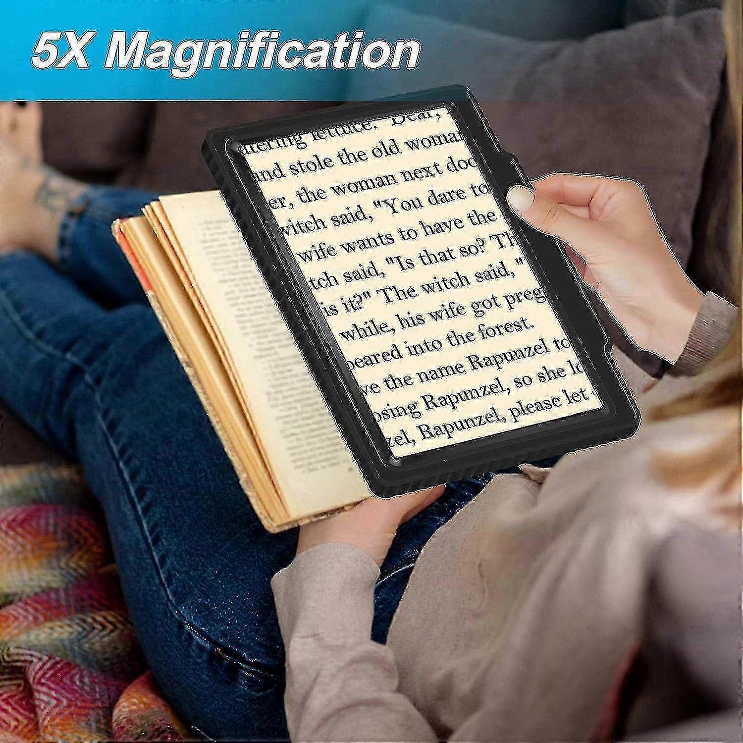 2025 5x Magnifying Glass For Reading, Large And Lightweight Magnifier Provide Full Page Viewing Area, Perfect Handheld Magnifier For Reading Small Pri