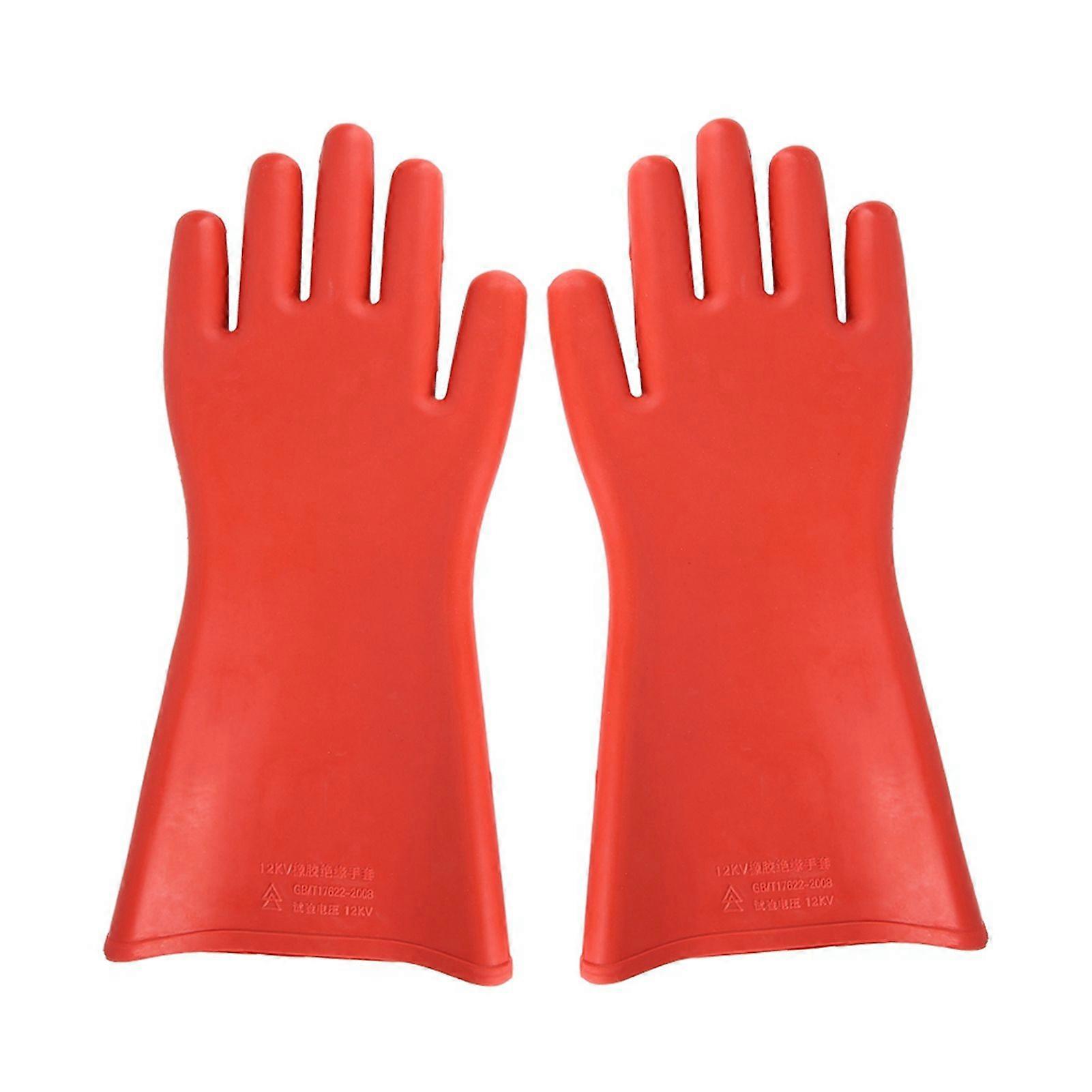 12KV High Voltage Proof Rubber Insulated Gloves Waterproof Safety Electrical Protective Gloves
