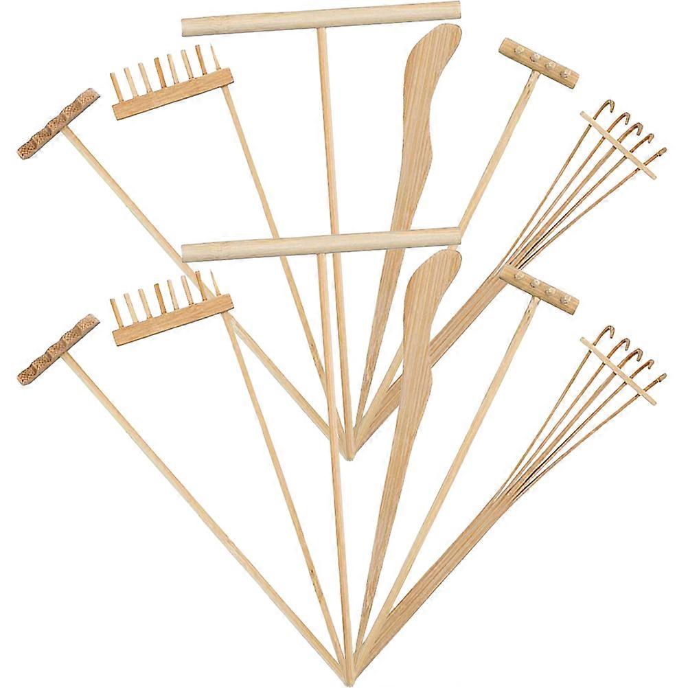 Decorative Mini Garden Rakes Bamboo Tools for Decoration 60Pcs DIY Sand Table