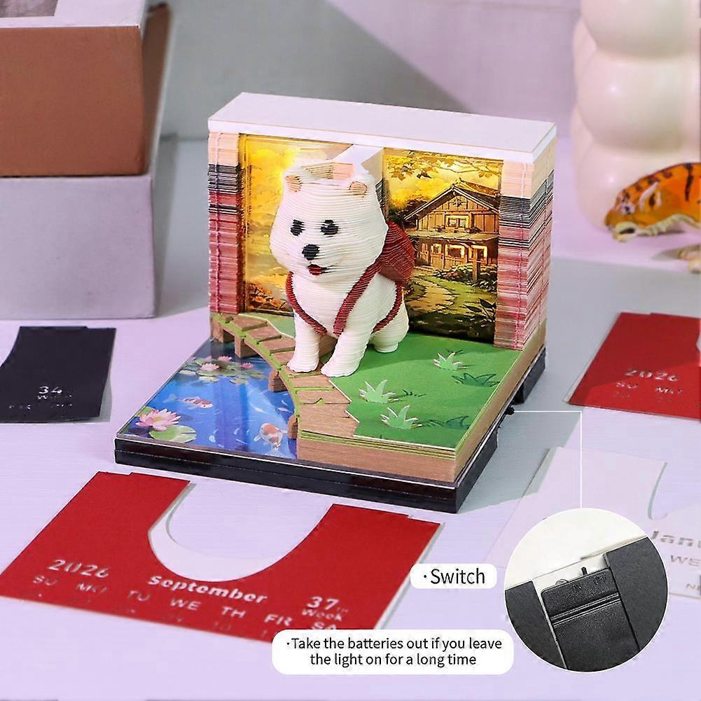 Tear Away Desk Calendar Decor 2026 Time Piece Calendar 2026 Led Light ...