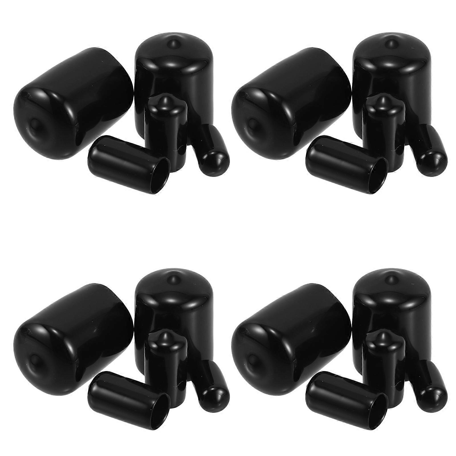Rubber Screw Caps Thread Protectors Offer Durable Cover 48Pcs Black End Caps