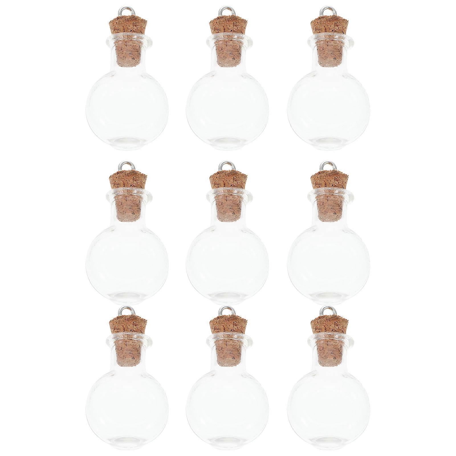 Creative Little Glass Jars Decoration Glass Bottles for Gift Transparent Material with Cork Stopper 10Pcs