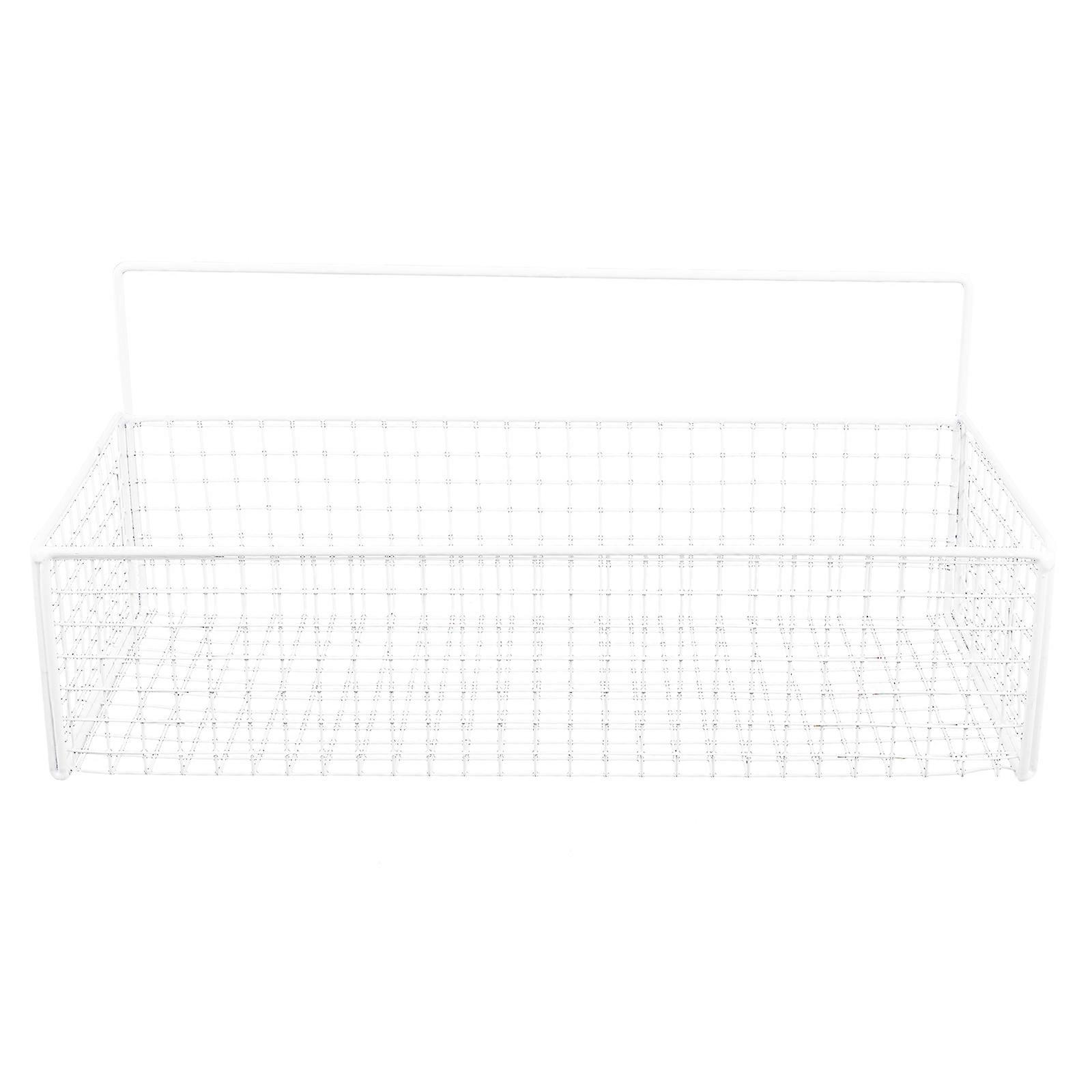 Wall-Mounted Kitchen Basket White Iron for Kitchen Use with Rust-Resistant Storage Bins