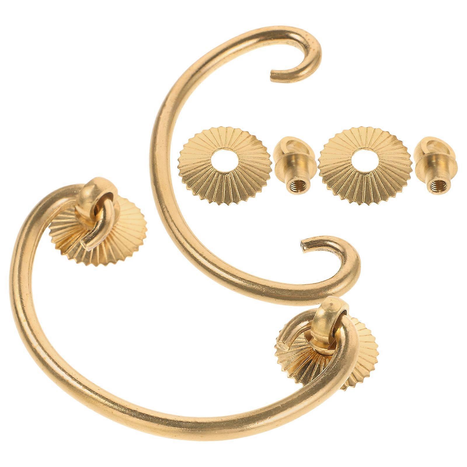 Golden Bail Drawer Pulls for Furniture Hardware 4Pcs Antique Style Handles