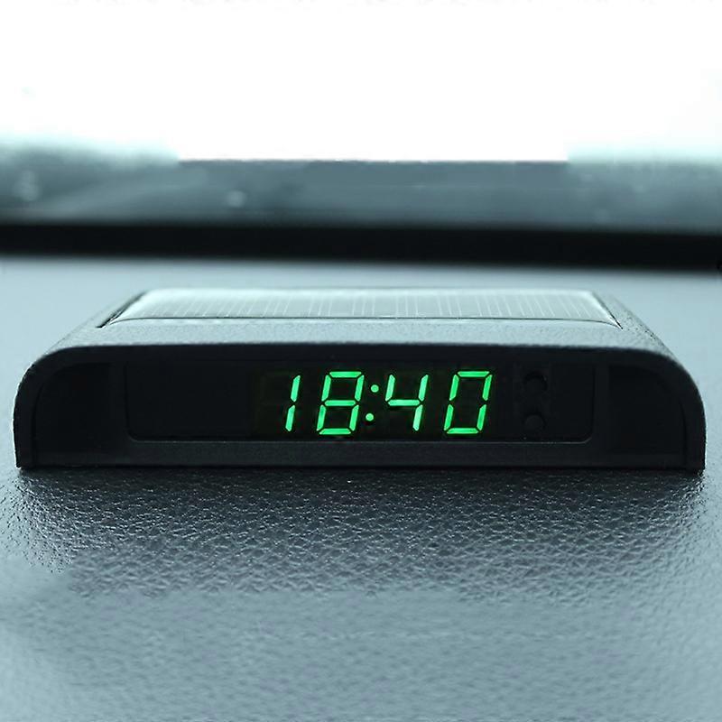 Solar Night Light Car Clock Automotive Electronic Clock Temperature Time+Date+Week+Temperature