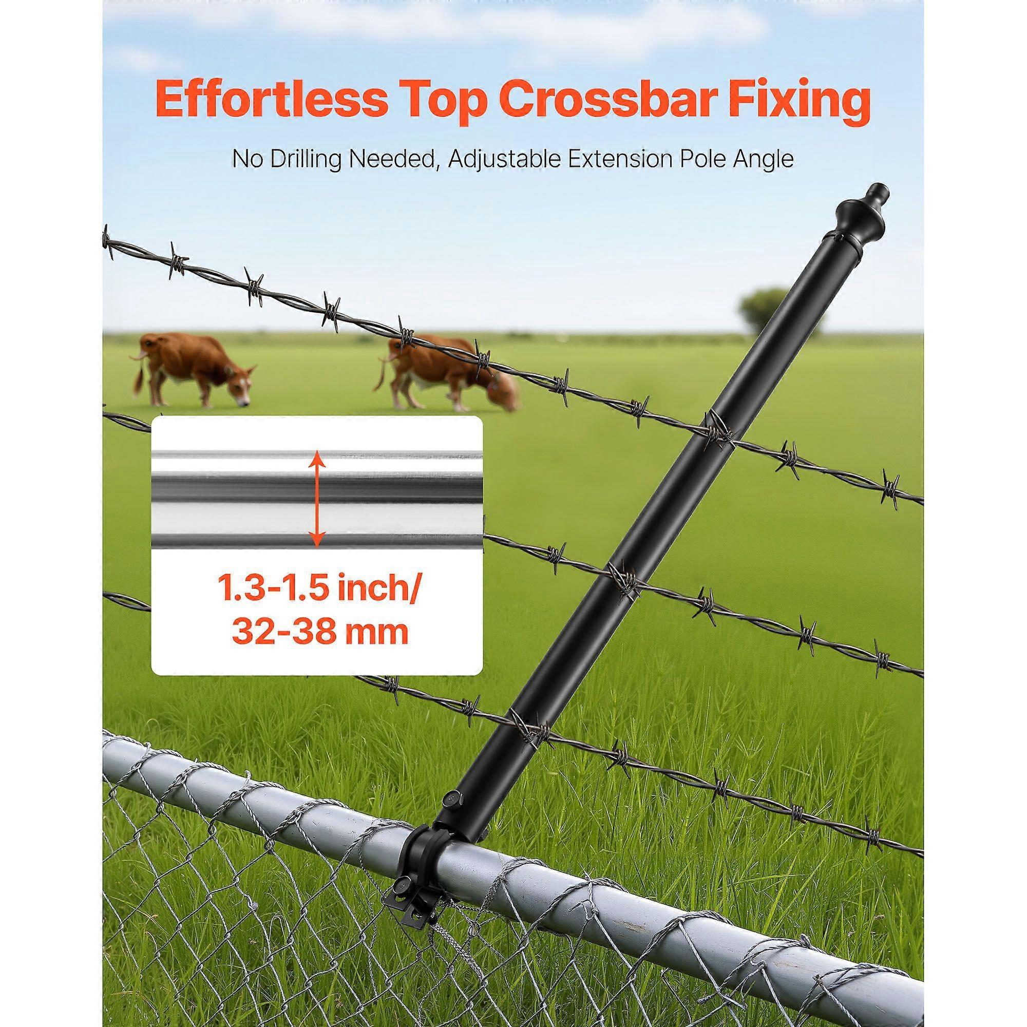 Chain Link Fence Extensions, 9 Packs 695 mm Extension Height, Galvanized Post  Extender for 32 to
