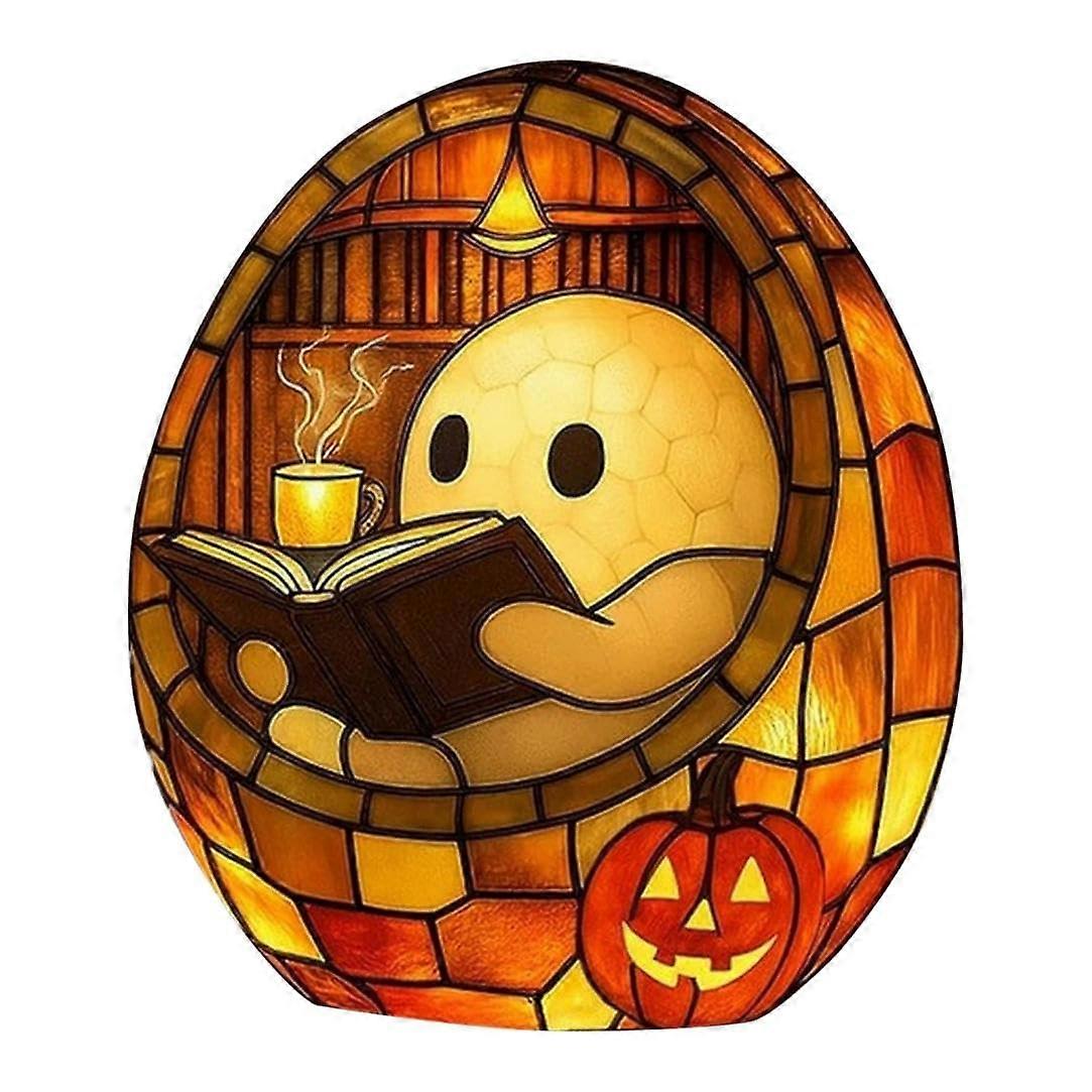 Ghost Reading Lamp Battery Operated LED Night Light Spooky 3D Ghost Figure Desk Lamp For Bedroom Mood Lighting