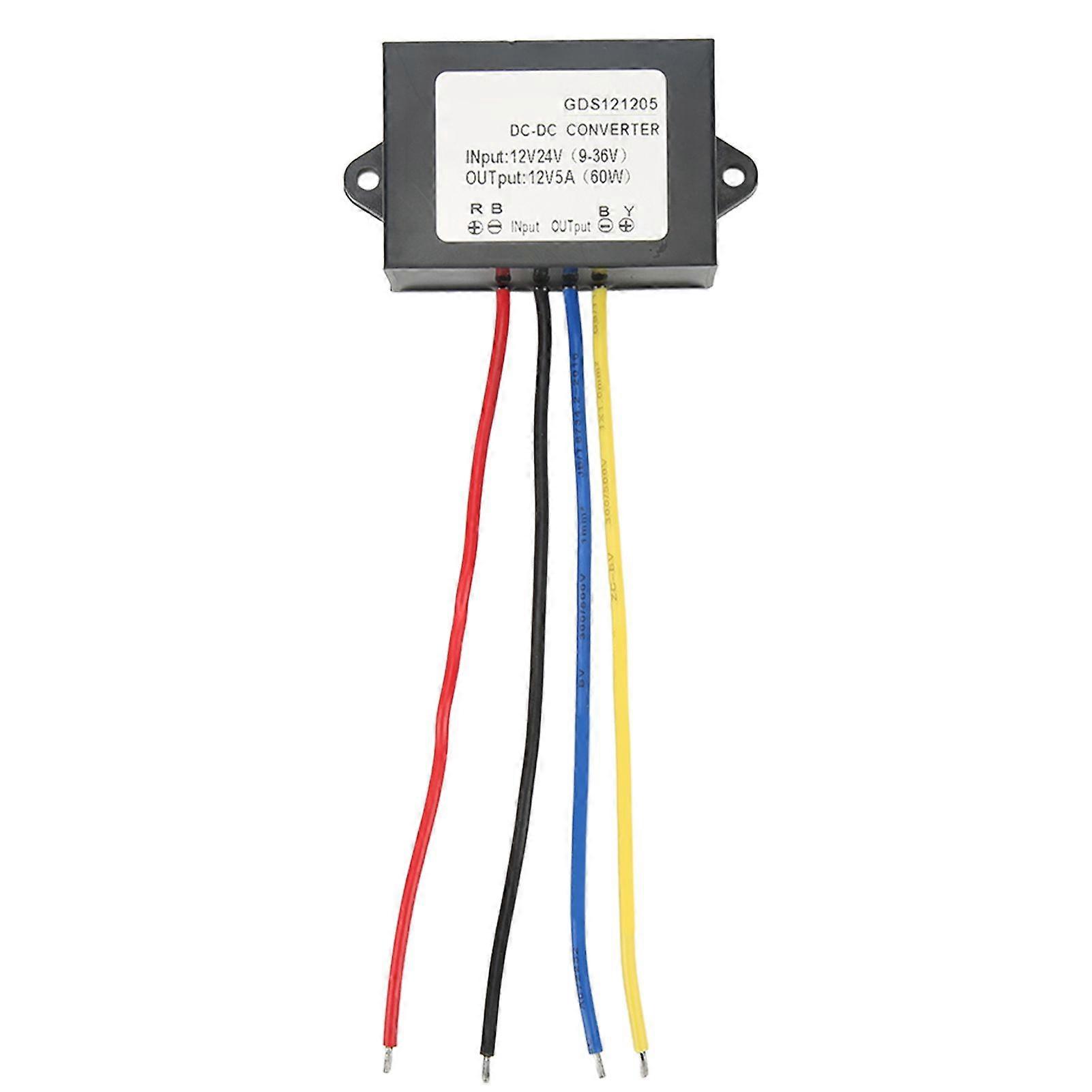 DC to DC Voltage Regulator Module IP67 Waterproof PP Housing Voltage Converter 12V 24V 936V to 12V 5A