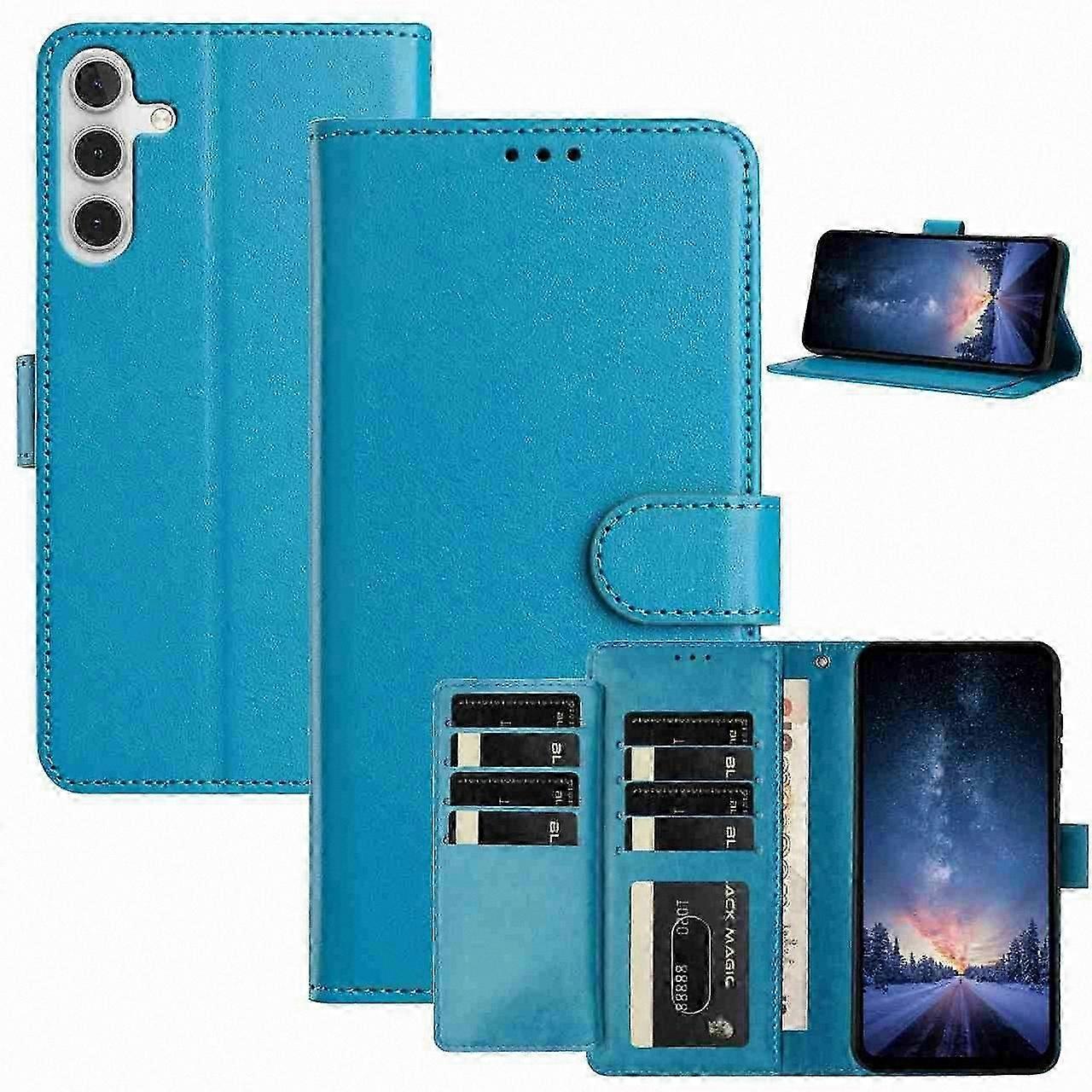 PU Leather Wallet Case with Card Slots and Stand for Galaxy S25 FE Phone Cover Protector