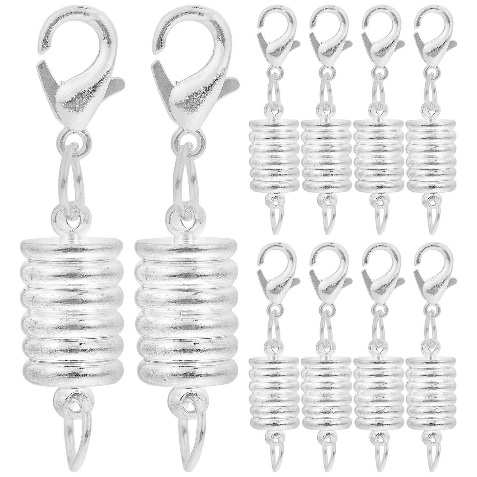Magnetic Jewelry Clasp Alloy Lobster Clasp for DIY Use 10Pcs Silver