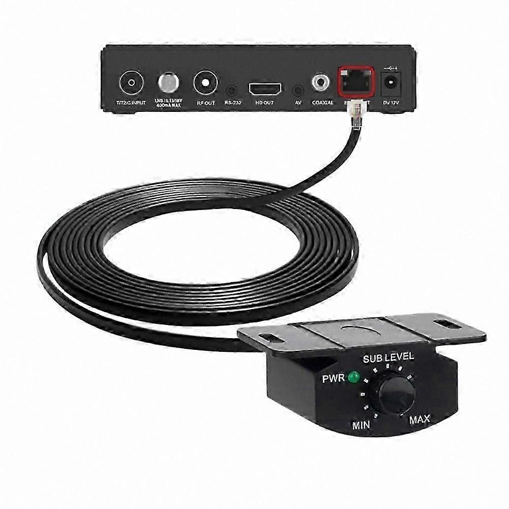 5m 4-Pin Audio Amplifier Control Cable with Volume Knob and Bass Regulator for Car Stereo Dashboard Installation