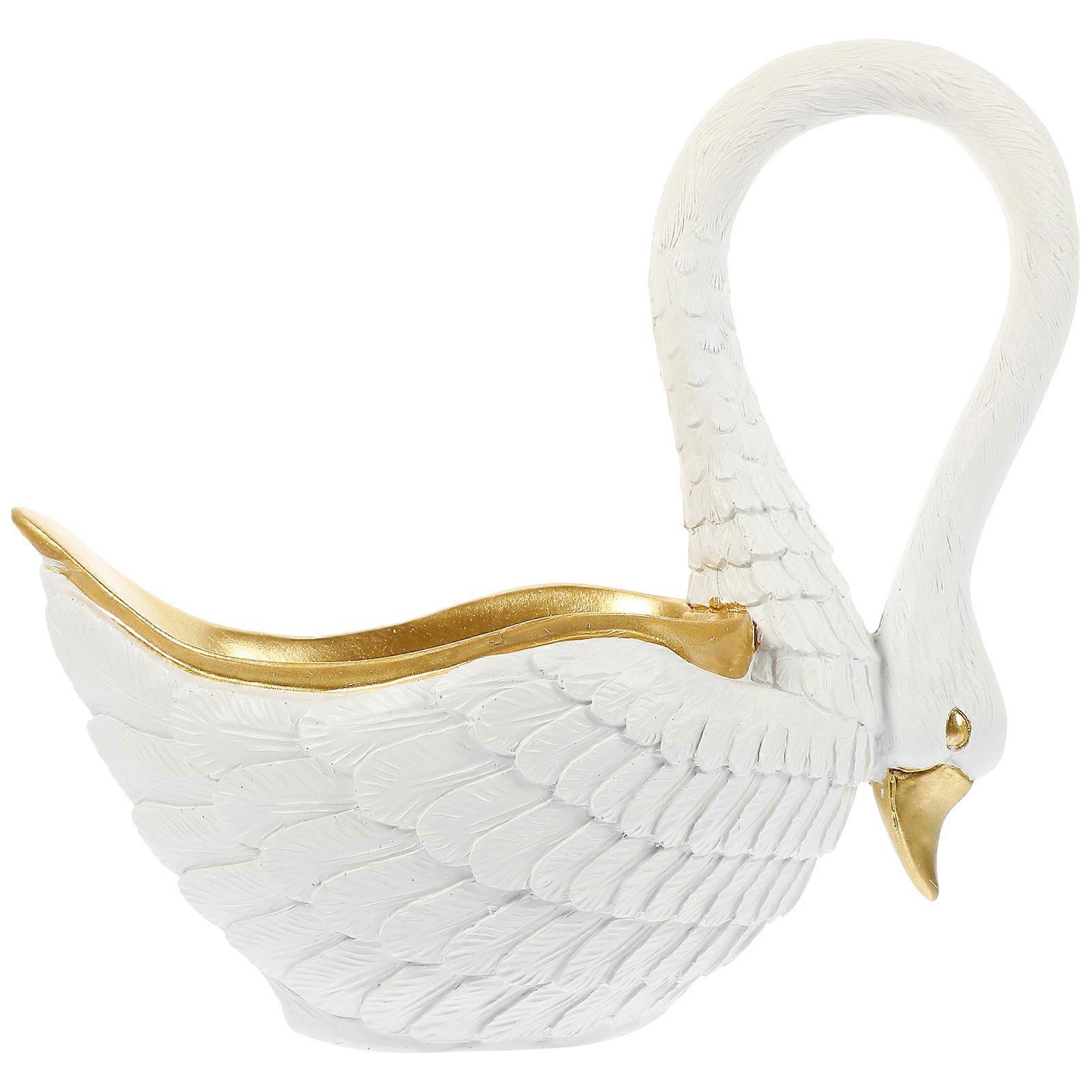 Key Holder Resin Swan Trinket Dish for Storage Use 3Pcs Set