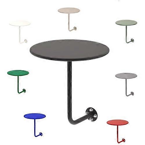 Compact WallMounted Round Table, Floating Desk, Mini Bar Tray, Gray Sofa Side Table For Small Spaces