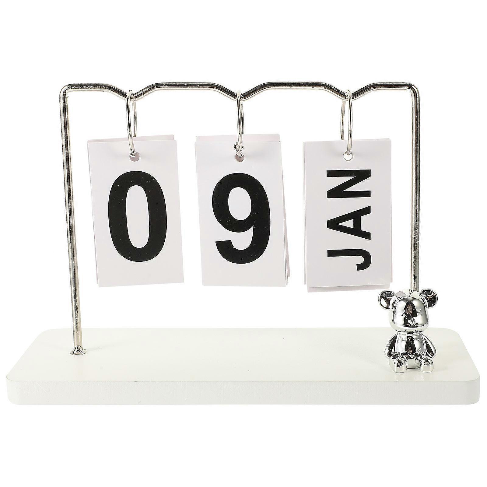 Wooden Desk Calendar 5Pcs Rustic Office Calendar With Compact Design For Giving 24X9X15.5Cm