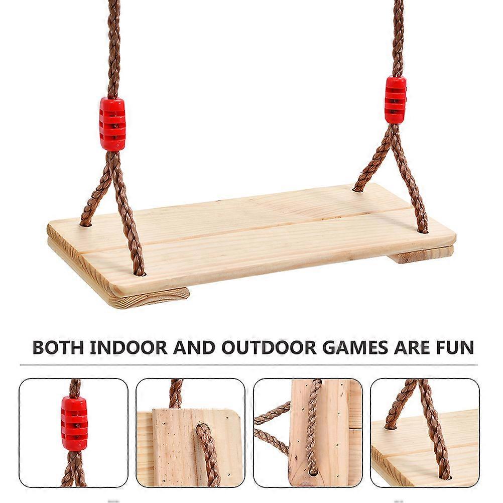Hanging Swing Seats Wooden Hanging Seat Backyard Front Yard Indoor Play Beige Durable for 1Pack