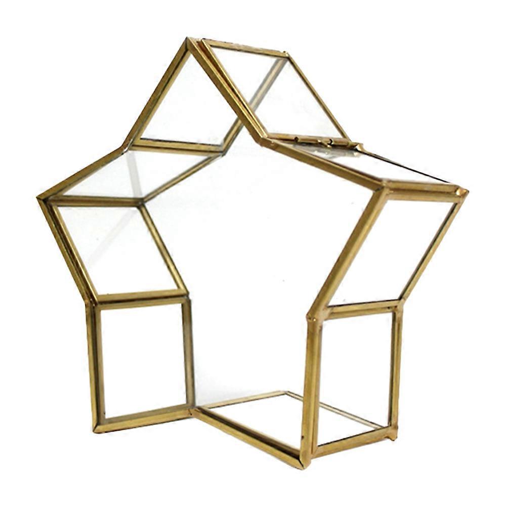 5Pcs Glass Star Jar Wishing Bottle For Dried Flower Display And Coin Golden Color Ideal For Special Occasions And Gifts