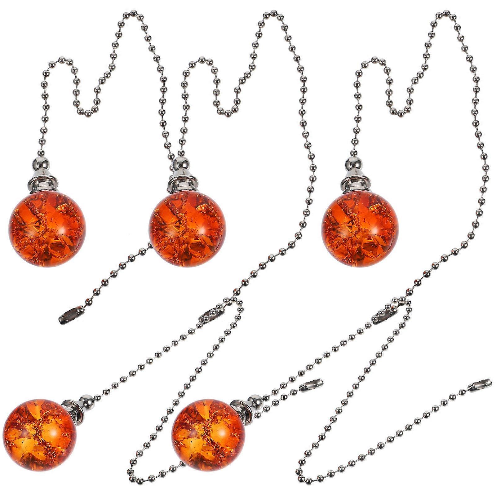 5Pcs Round Pull Chain Extension Ceiling Fan Pulls Ergonomic Design For Decor