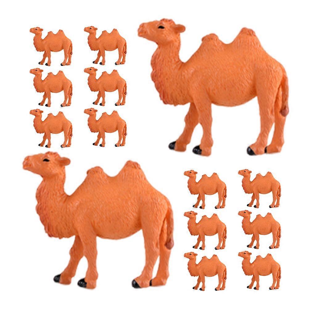 Camel Figurines Miniature Animal Statue for Decor 80Pcs Brown PVC Models