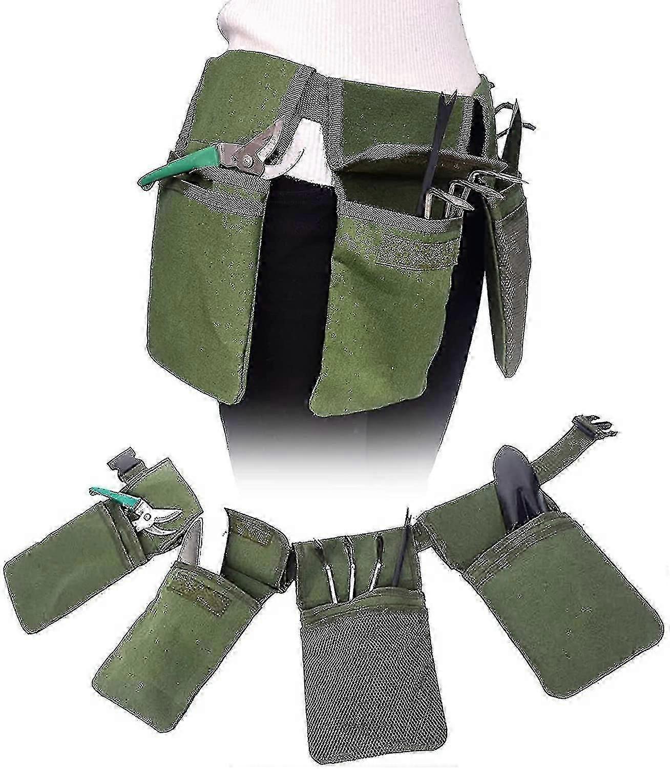 מארגן כלי גינון - מתנות גינון לנשים, תיק כלי גינון חסון, תיק כלים, פנים וחוץ, ירוק (חגורת כלים) - Sjue