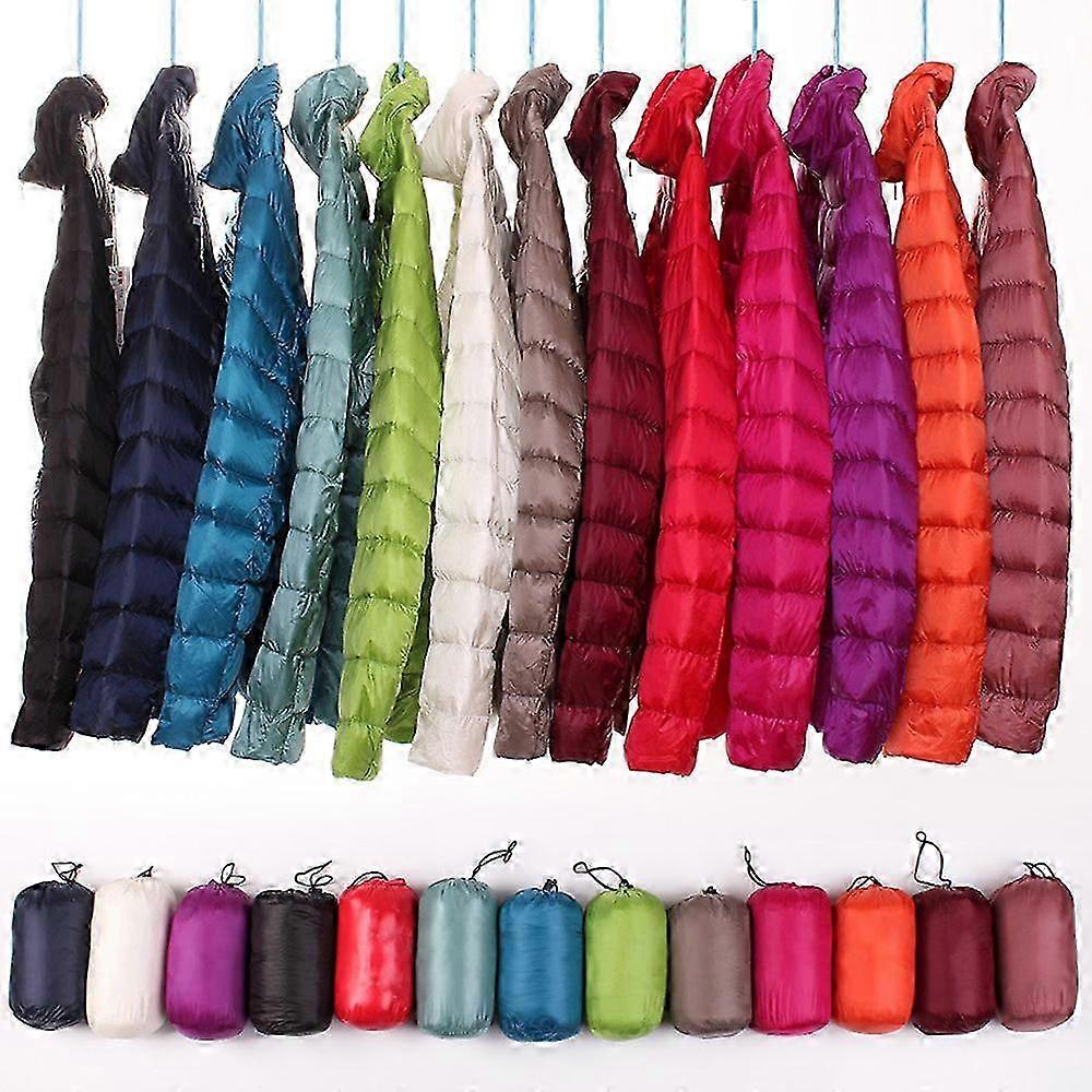 Women's Ultra-Light Down Jacket with Hooded Parka & Long Sleeves