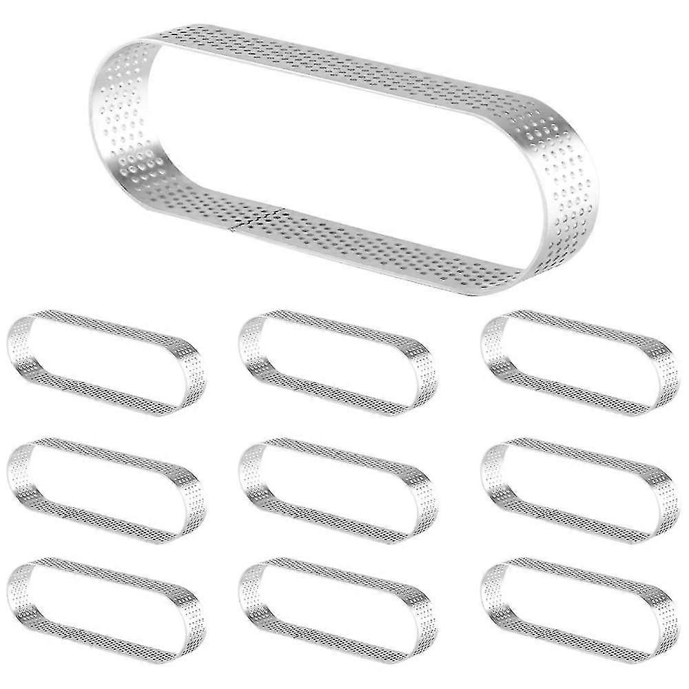 10 Pack Oval Tart Ring,percompatibleated Baking Ring,pastry Ring