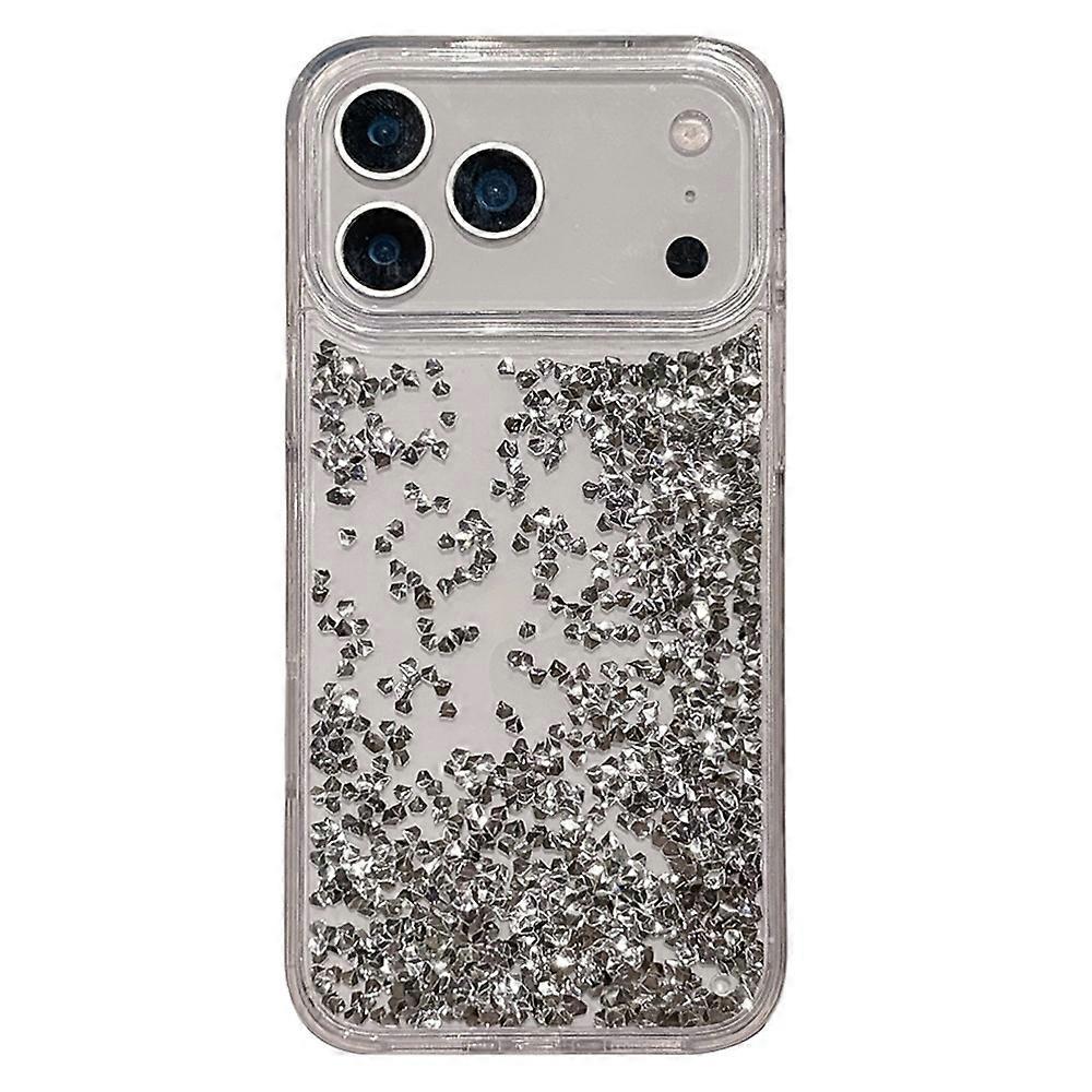 For iPhone 17 Pro Case Bling Rhinestone Quicksand TPU + PC Protective Cover