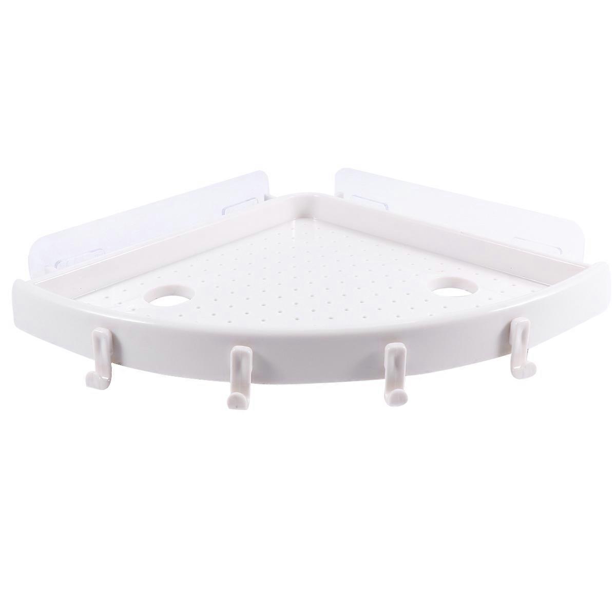 White Bathroom Shelf for Home Featuring 3Pcs Wall Sucker Triangle Storage Racks