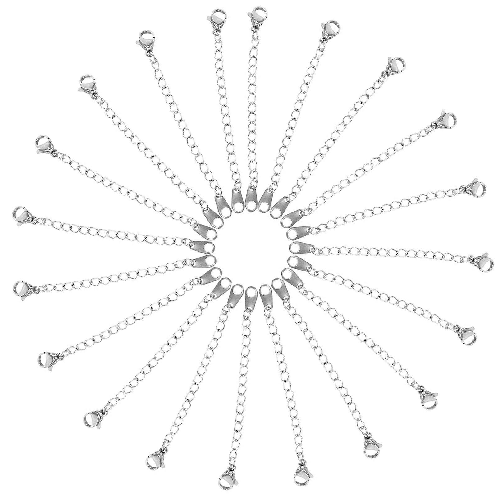 Adjustable Length 80 Pcs Extender Chains for Jewelry Makers DIY Projects Simple Practical Silver Chains