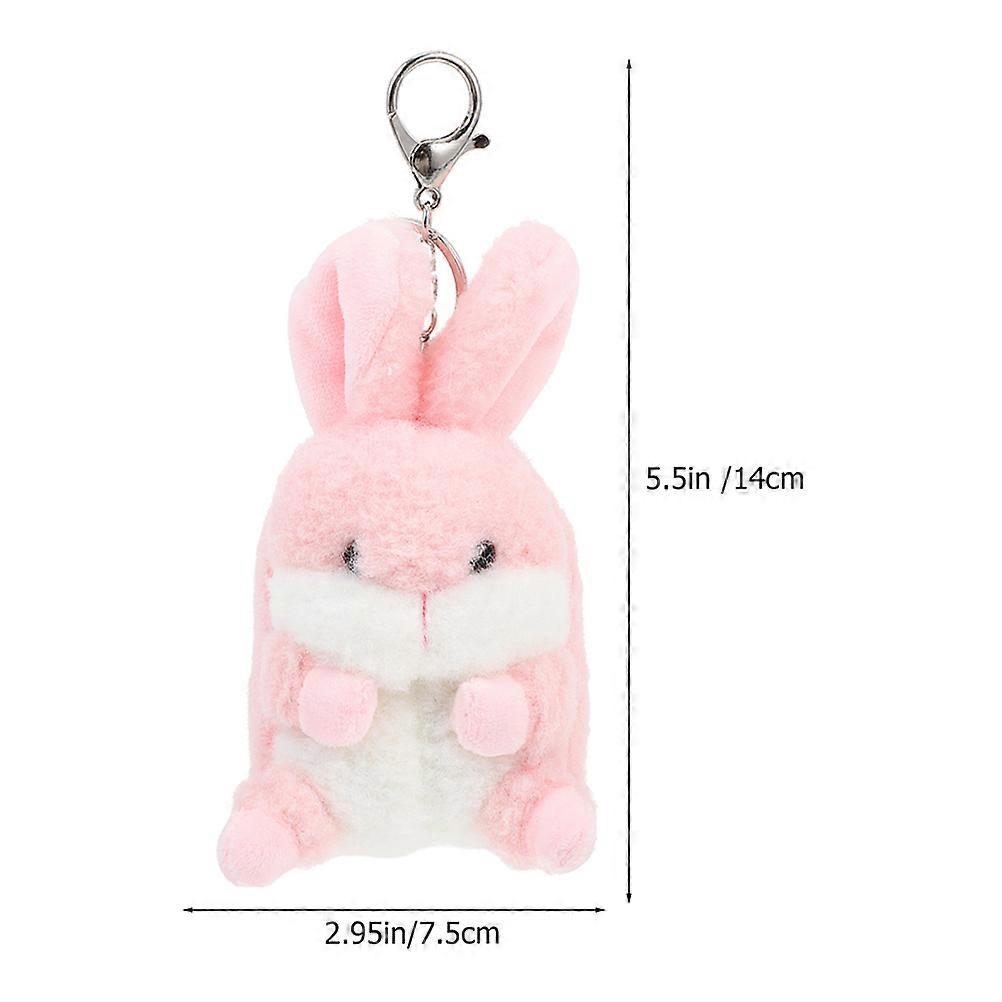 Plush Animal Keychain with Key Ring for 6Pcs Cute Rabbit Bag Pendant