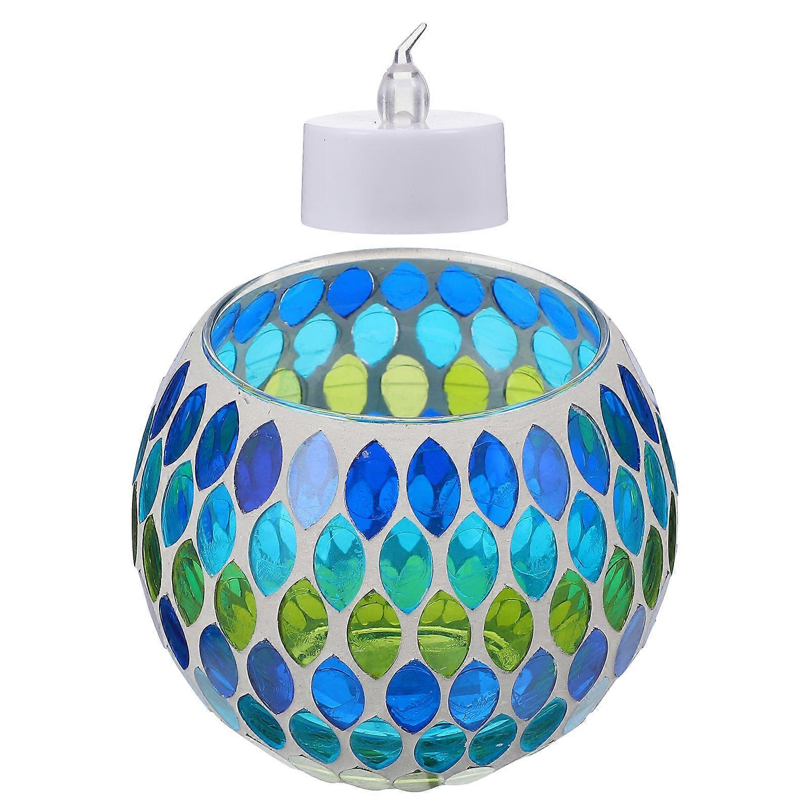 Assorted Colored Glass Candle Holders for Decor 3Pcs Hollow Design