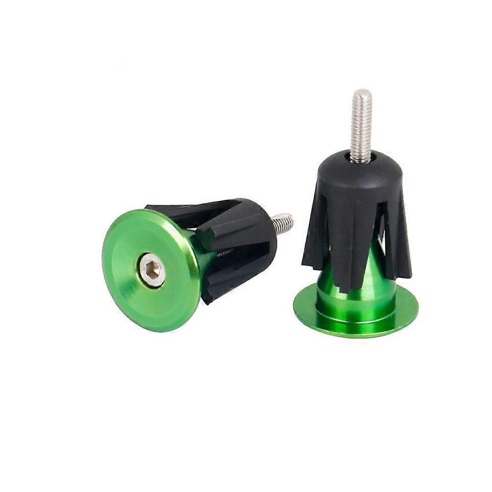 Bike Handlebar Grips 4 Pairs Green Aluminum Alloy End Plugs Perfect For Bicycle Maintenance Durable Accessory